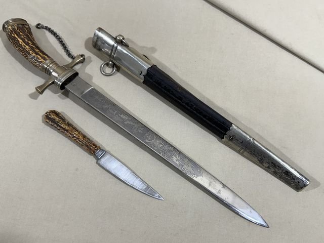 Original Imperial German Hunting Association Dagger, Damaged — image 2