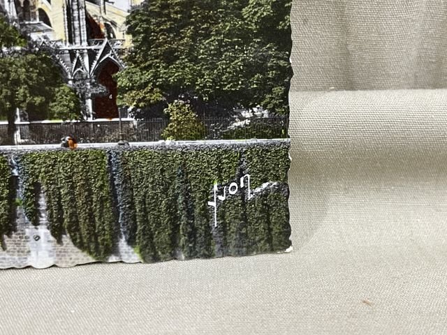 Original WWII Era French Architecture Postcard, Paris… en Flanant Notre-Dame — image 2