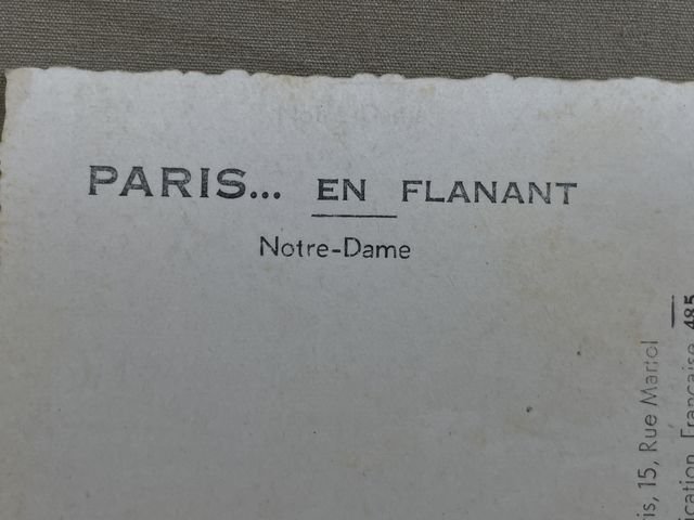 Original WWII Era French Architecture Postcard, Paris… en Flanant Notre-Dame — image 4