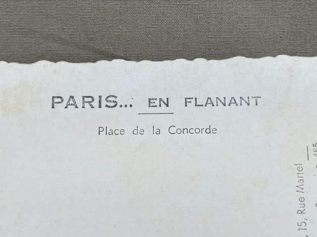 Original WWII Era French Architecture Postcard, Paris… en Flanant Place de la Concorde — image 4