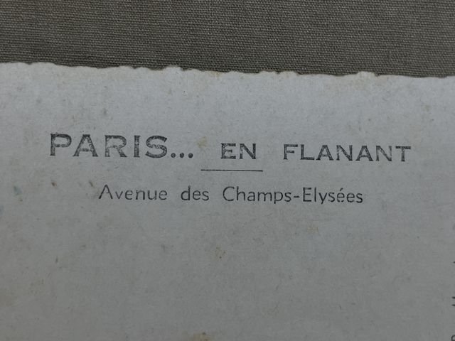 Original WWII Era French Architecture Postcard, Paris… en Flanant Avenue des Champs-Elysees — image 3