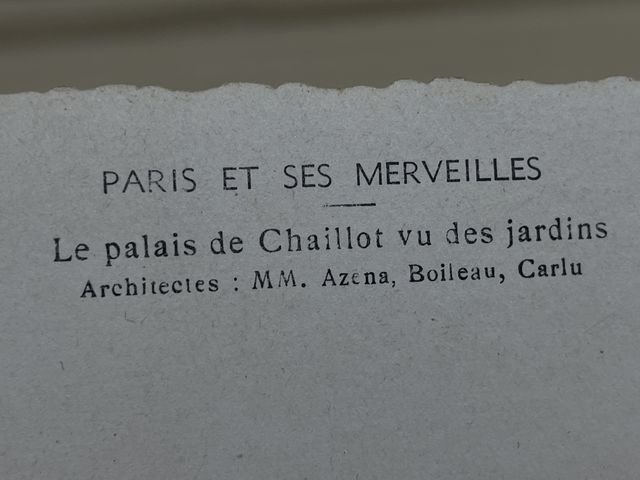 Original WWII Era French Architecture Postcard, Paris et ses Merveilles Le palais de Chaillot — image 4