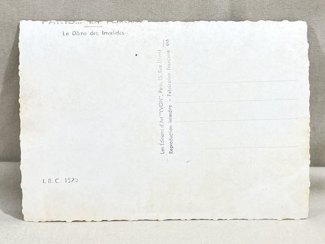 Original WWII Era French Architecture Postcard, Paris en Flanant Le D¶me des Invalides — image 3