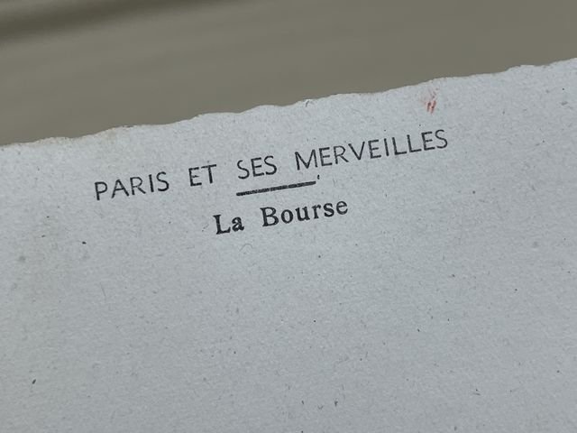 Original WWII Era French Architecture Postcard, Paris et ses Merveilles La Bourse — image 4