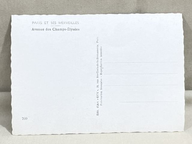 Original WWII Era French Architecture Postcard, Paris et ses Merveilles Champs-Elysees — image 3