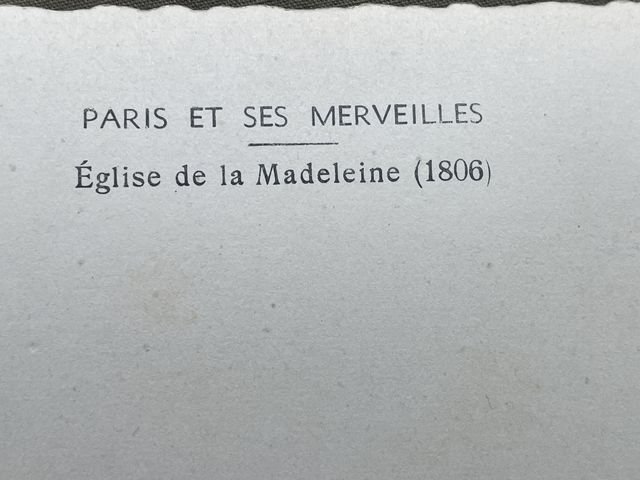 Original WWII Era French Architecture Postcard, Paris et ses Merveilles Eglise de la Madeleine — image 5