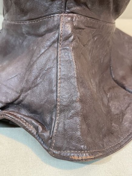 Original Pre-WWII Civilian Aviator's Protective Leather Hood — image 11