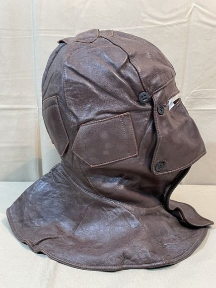 Original Pre-WWII Civilian Aviator's Protective Leather Hood — image 12