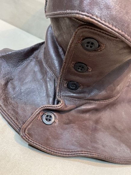 Original Pre-WWII Civilian Aviator's Protective Leather Hood — image 4