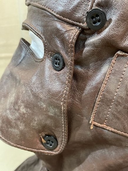 Original Pre-WWII Civilian Aviator's Protective Leather Hood — image 7