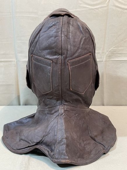 Original Pre-WWII Civilian Aviator's Protective Leather Hood — image 8