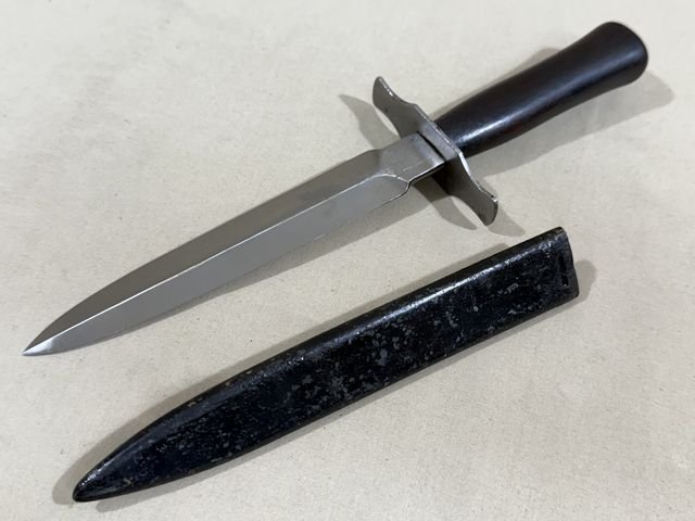 Original WWII French Fighting Knife and Scabbard, Made During German Occupation! — image 2