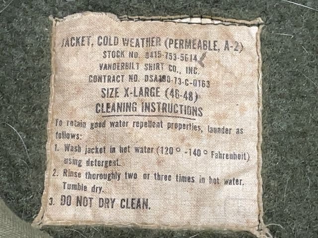 Original Vietnam Era US Navy A2 Deck Jacket, NAMED LARGE SIZE — image 14