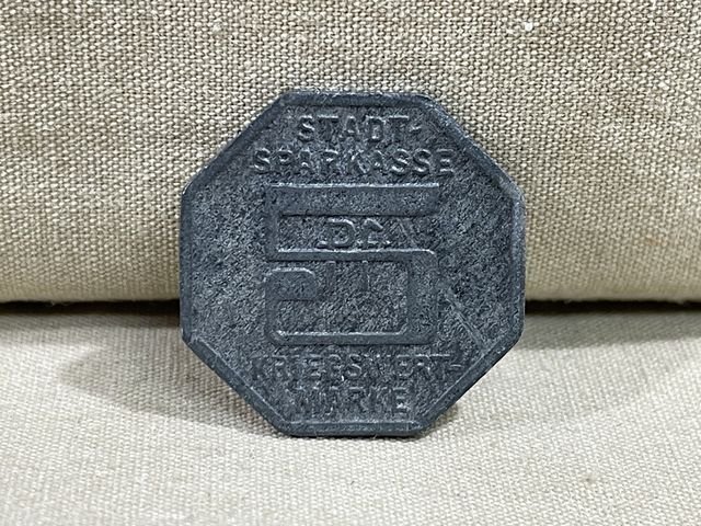 Original 1917 German BIELEFELD City Savings Bank Coin, KRIEGSWERK-MARKE — image 2