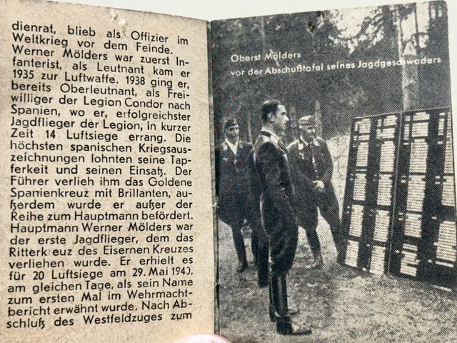 Original WWII German WHW Donation Booklet, Ritterkreuztr‰ger Werner Mˆlders — image 3