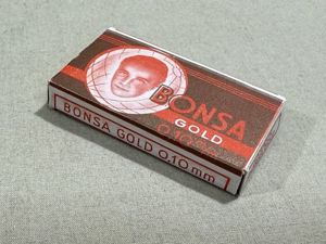 Original WWII German Box of 10 Razor Blades, BONSA GOLD
