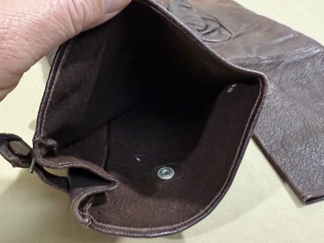 Original WWII? German All Leather Flight Gloves, Pair — image 11