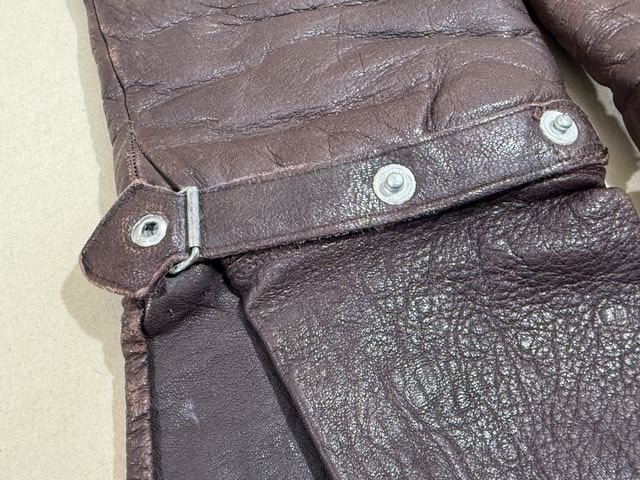 Original WWII? German All Leather Flight Gloves, Pair — image 3