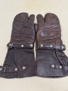 Original WWII? German All Leather Flight Gloves, Pair