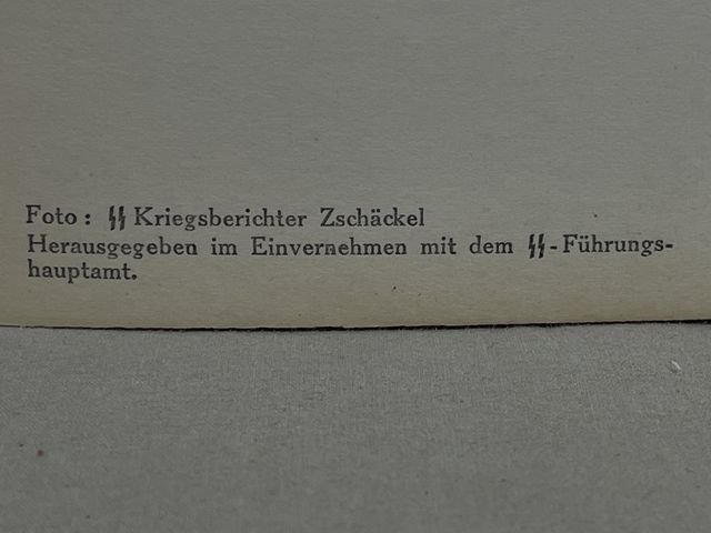 Original WWII German Our Waffen-SS Series Photo Postcard, MG nach vorn! — image 4