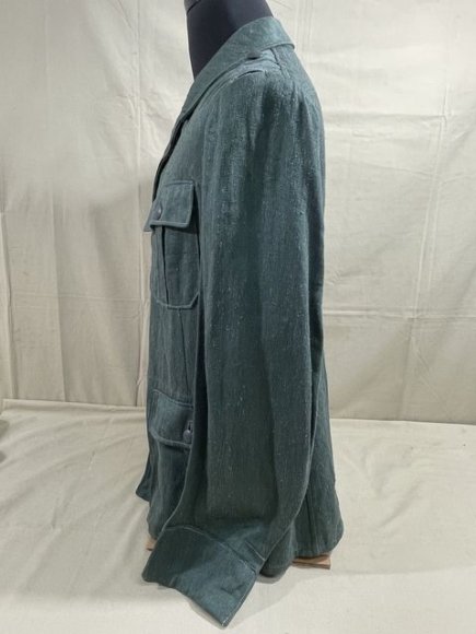 Original WWII German Luftwaffe Reed Green HBT Combat Tunic — image 11
