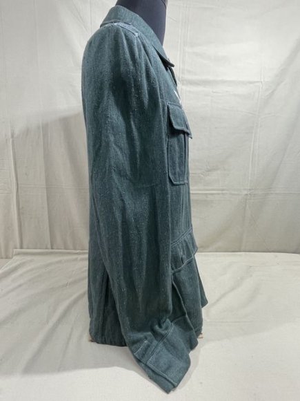Original WWII German Luftwaffe Reed Green HBT Combat Tunic — image 20