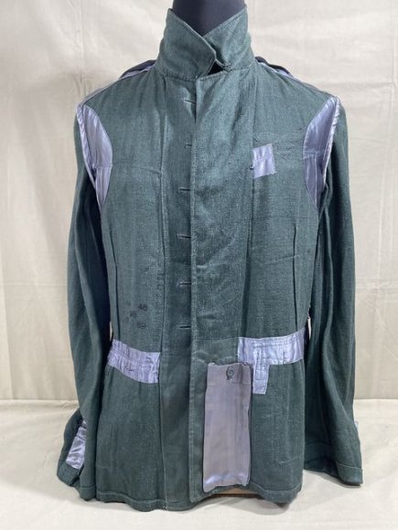Original WWII German Luftwaffe Reed Green HBT Combat Tunic — image 25