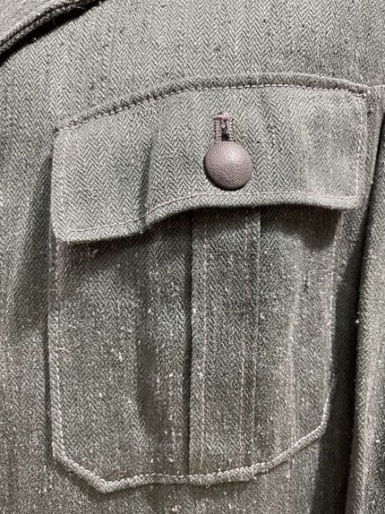 Original WWII German Luftwaffe Reed Green HBT Combat Tunic — image 4