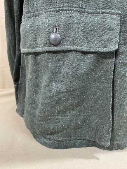 Original WWII German Luftwaffe Reed Green HBT Combat Tunic — image 7