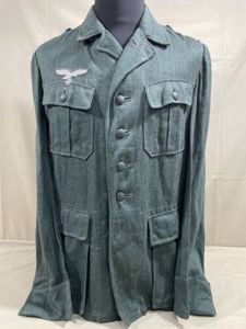 Original WWII German Luftwaffe Reed Green HBT Combat Tunic