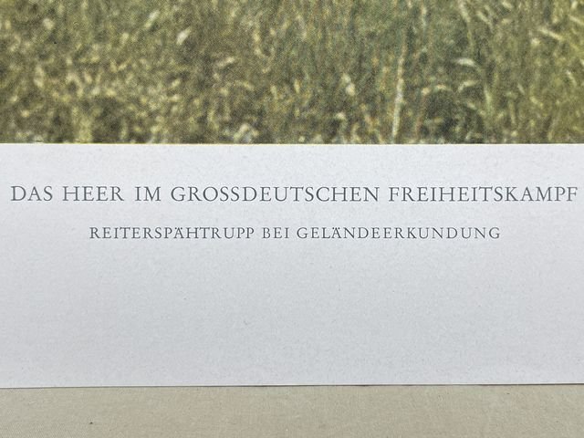 Original WWII German Military Themed Color Print, CAVALRY PATROL THE ROAD — image 5