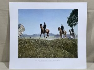 Original WWII German Military Themed Color Print, CAVALRY PATROL THE …
