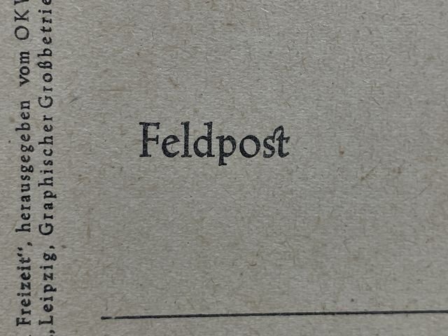 Original WWII German FELDPOST Art Postcard — image 3