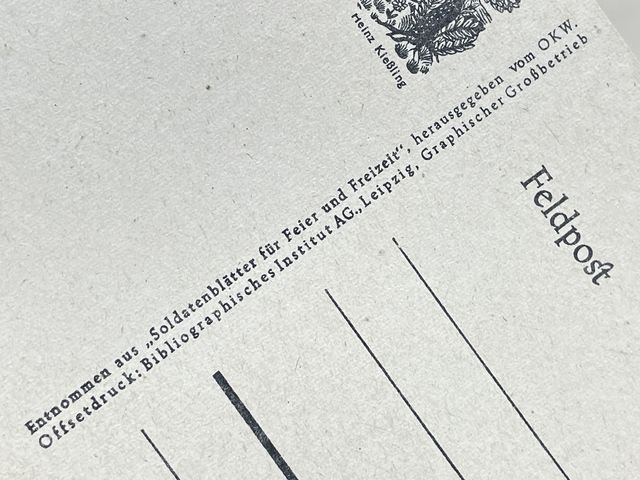 Original WWII German FELDPOST Art Postcard — image 4