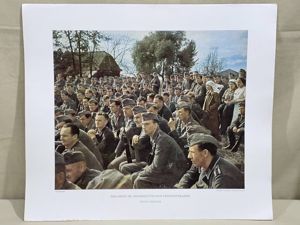 Original WWII German Military Themed Color Print, FRONT THEATER