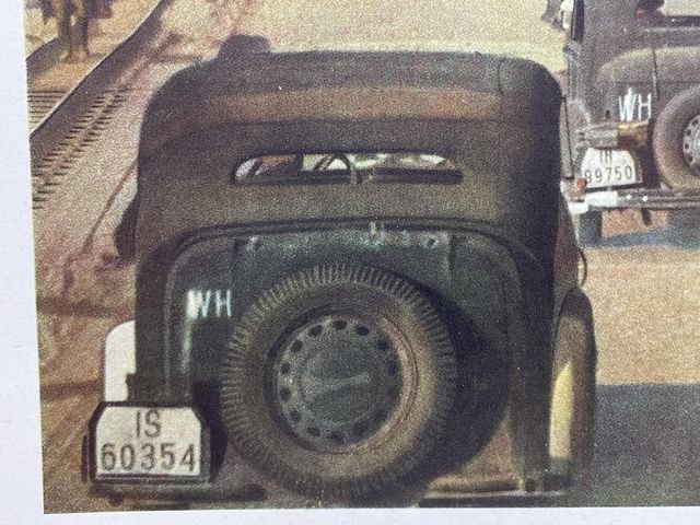 Original WWII German Military Themed Color Print, ROADWAY IN THE EAST — image 3