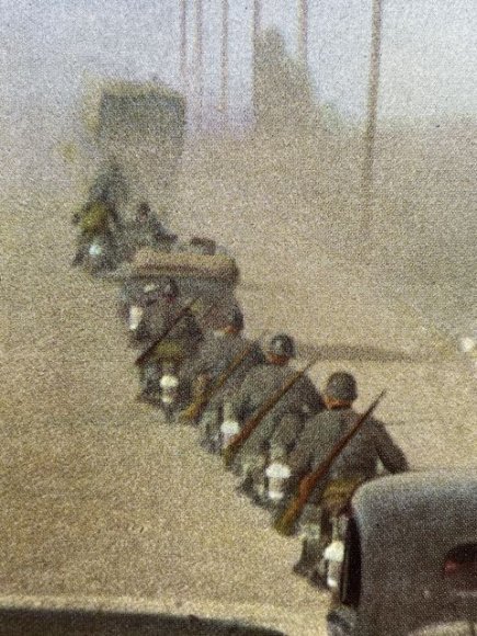 Original WWII German Military Themed Color Print, ROADWAY IN THE EAST — image 4