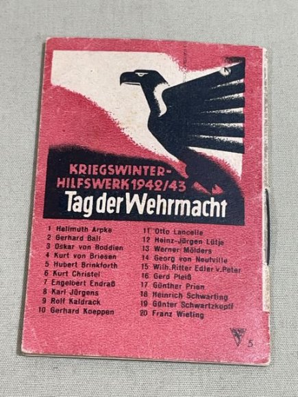 Original WWII German WHW Donation Booklet, Ritterkreuztr‰ger Hubert Brinkforth — image 6