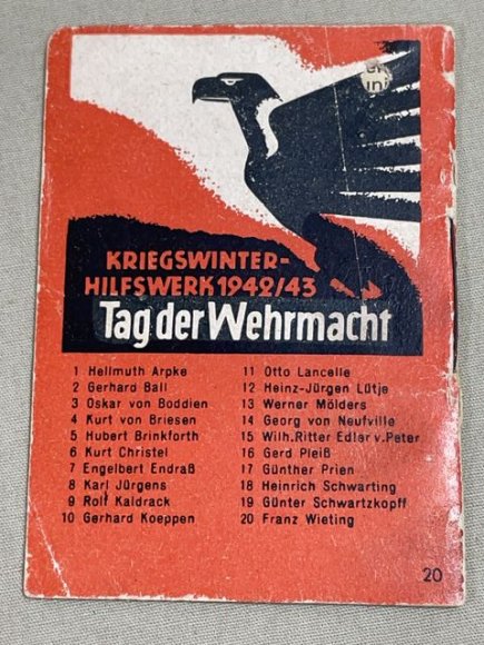 Original WWII German WHW Donation Booklet, Ritterkreuztrðger Franz Wieting — image 6