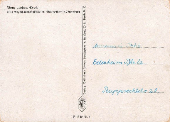 Original WWII German Personality Postcard, From the Great Trek — image 2