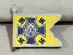 Original Nazi Era German Hand-Painted Wooden Flag Pin, Nachrichten-Truppe