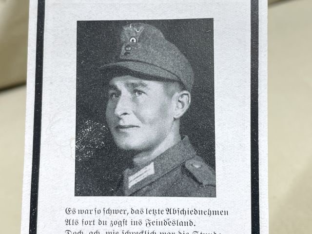 Original WWII German Remembrance Card, Gebirgsjðger Soldier — image 2