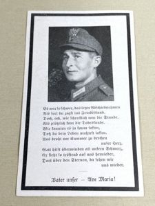 Original WWII German Remembrance Card, Gebirgsjðger Soldier
