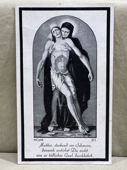 Original WWII German Waffen-SS Soldiers Remembrance Card, EKII and Ostmedal — image 4