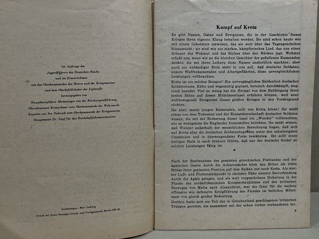 Original WWII German War Library of the German Youth Book, Kampf auf Kreta — image 4