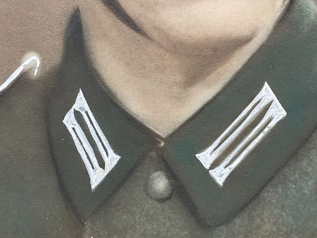 Original WWII German Army Soldier's Color Enhanced Photograph, Steel Helmet! — image 3