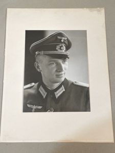 Original WWII German Army Officer's Photograph on Backing