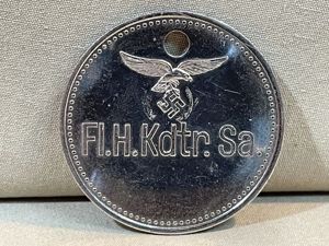 Original WWII German Luftwaffe Fl. H. Kdtr. Sa. Metal Badge