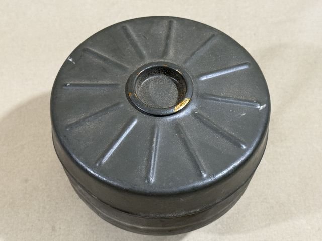 Original WWII German FE41 Gas Mask Filter w/Both Storage Caps, UNUSED! — image 13