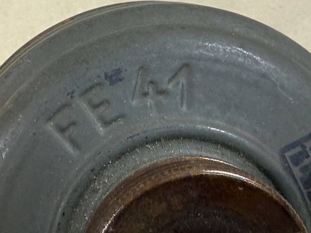 Original WWII German FE41 Gas Mask Filter w/Both Storage Caps, UNUSED! — image 9
